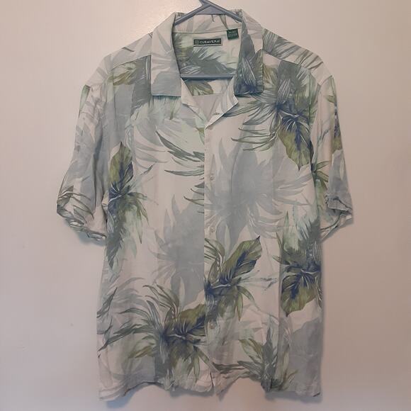 Cubavera Adult Mens XL Floral Hawaiin Short Sleeve Button Up Shirt Aloha Beach - Picture 1 of 8